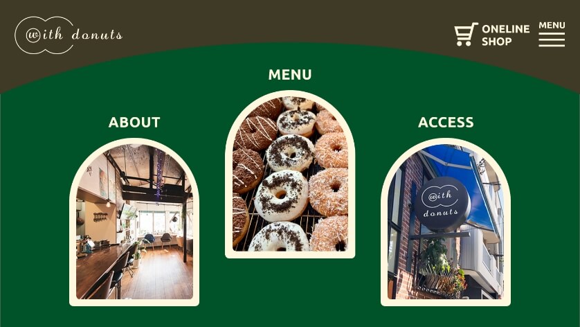 ドーナツショップ Webサイトサムネイル画像